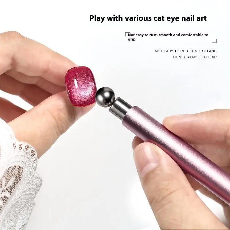 แท่งแม่เหล็กทำเล็บแม่เหล็กสองหัว 1 ชิ้น พร้อมลูกเหล็ก แม่เหล็กเจลขัดเงาแบบแข็งแรงพิเศษ ปากกาแม่เหล็กทำเล็บ อุปกรณ์แม่เหล็กทำเล็บ