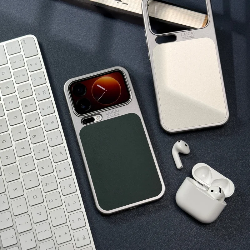 نمط جديد نمط الليتشي مناسبة ل Xiaomi 17proamx ثقب كبير الجلد يشعر جراب هاتف طلاء معدني الراقية يشعر 17Pro أنثى #4