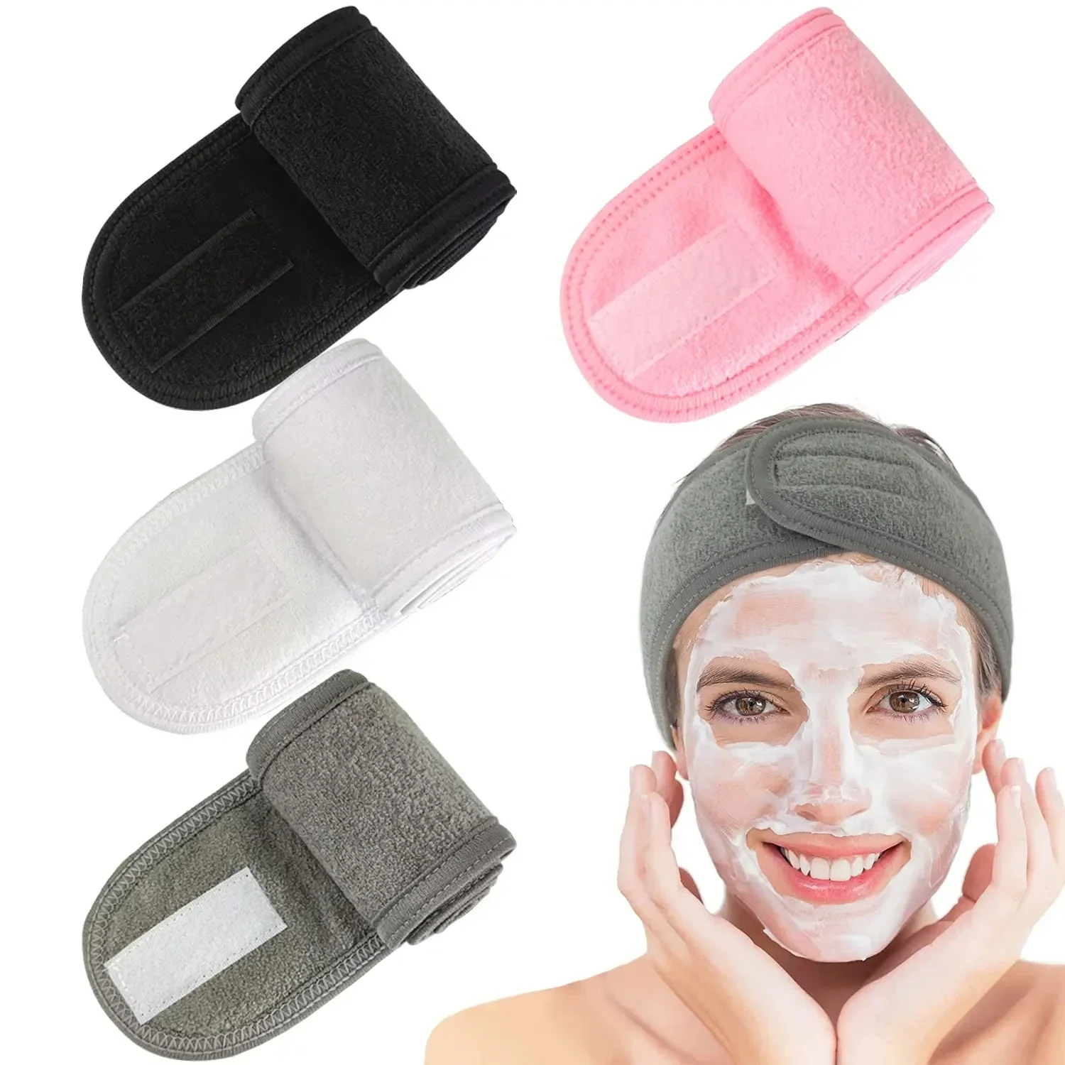 5PCS Head Band Wide Hairband Yoga Spa Bath Shower Makeup Wash Face Cosmetic for Women Ladies Make Up Accessories Adjustable