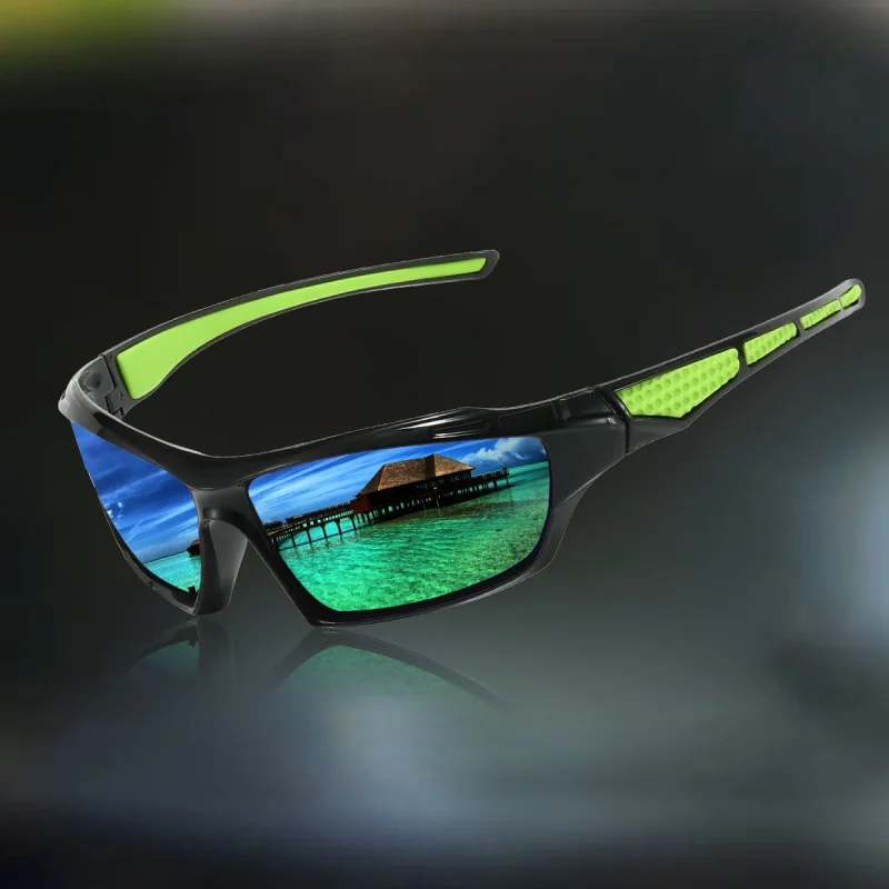 قطعة واحدة، نظارات بيضاوية كبيرة الحجم، مناسبة للرجال القيادة وصيد الأسماك والاستخدام الخارجي؛ مزيج من النظارات الخارجية الملونة.