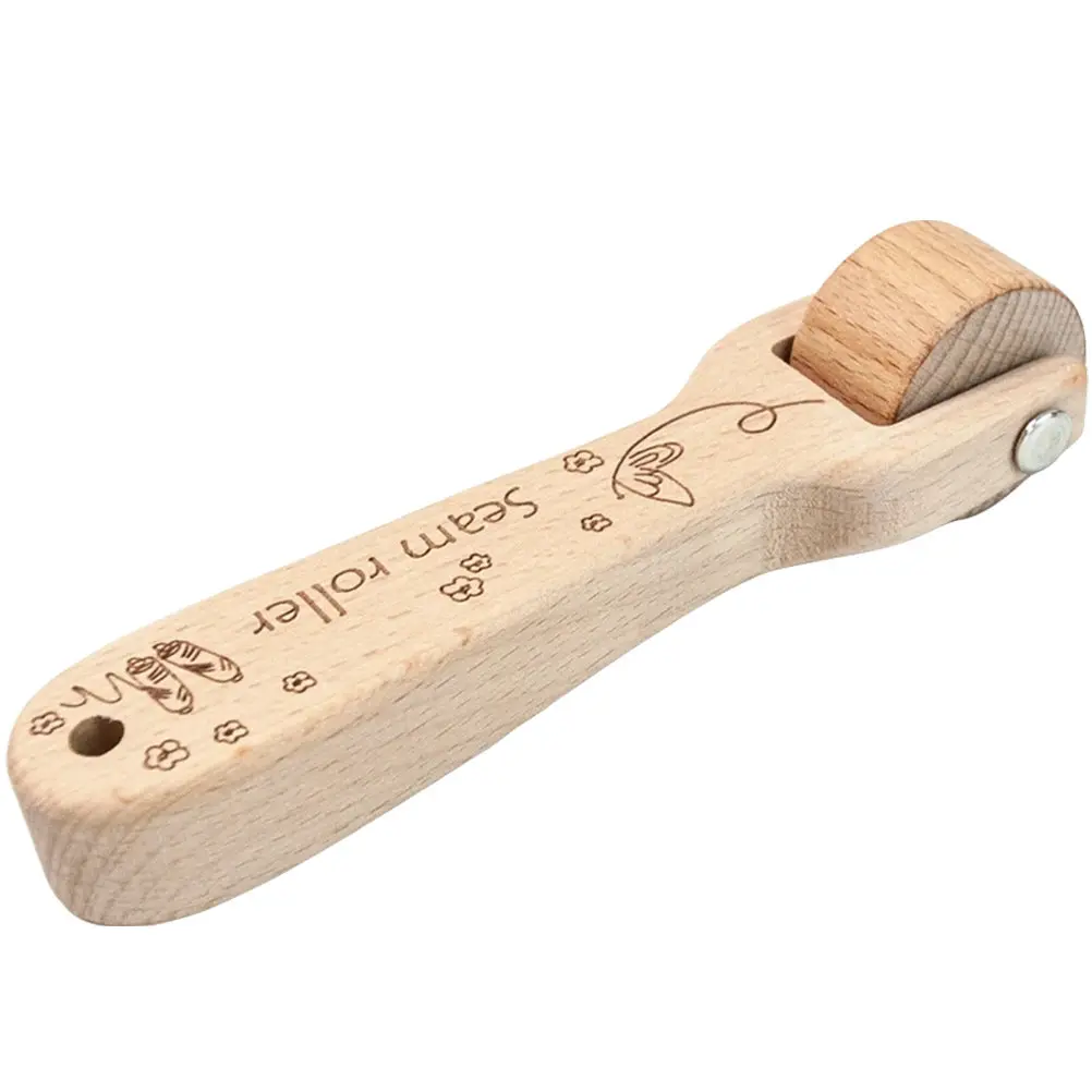 

Cloth Pressing Seam Roller Sturdy Wood Handle Ergonomic Quilting Wheel Sewing Wallpaper Roller Smoothing Tool Hand Pressing Seam