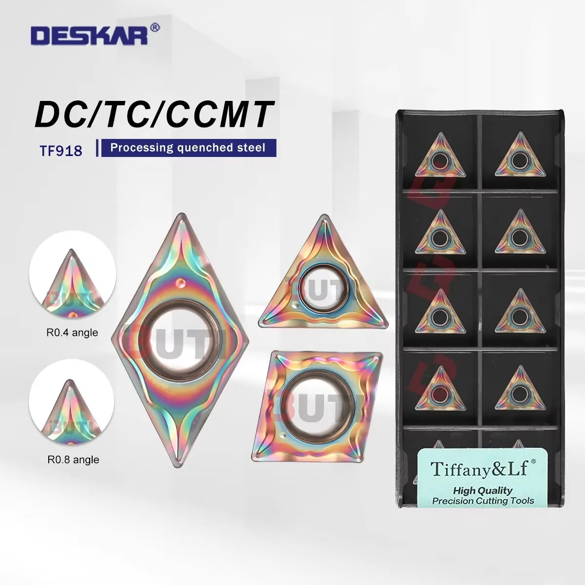 

DESKAR 100% оригинал DCMT 070204 CCMT 060204 TCMT 110204 -LM TF918 Токарный станок с ЧПУ из твердого сплава, семицветное токарное лезвие, инструмент из твердой стали, CN