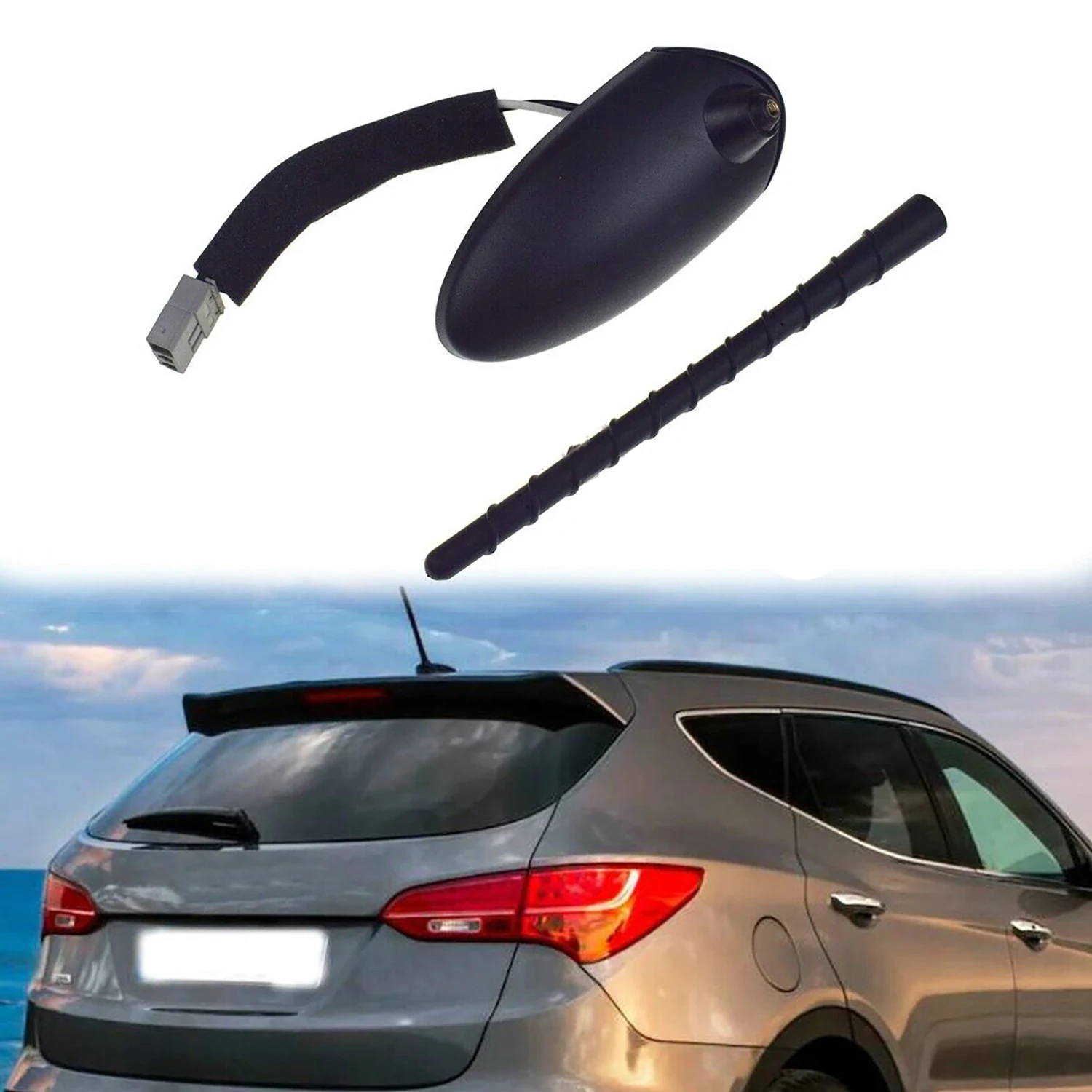 1Pcs ABS Roof Antenna Pole & Base For Hyundai Tucson Accent Santa Kia Forte Sportage 962102-W100 96215-2J100