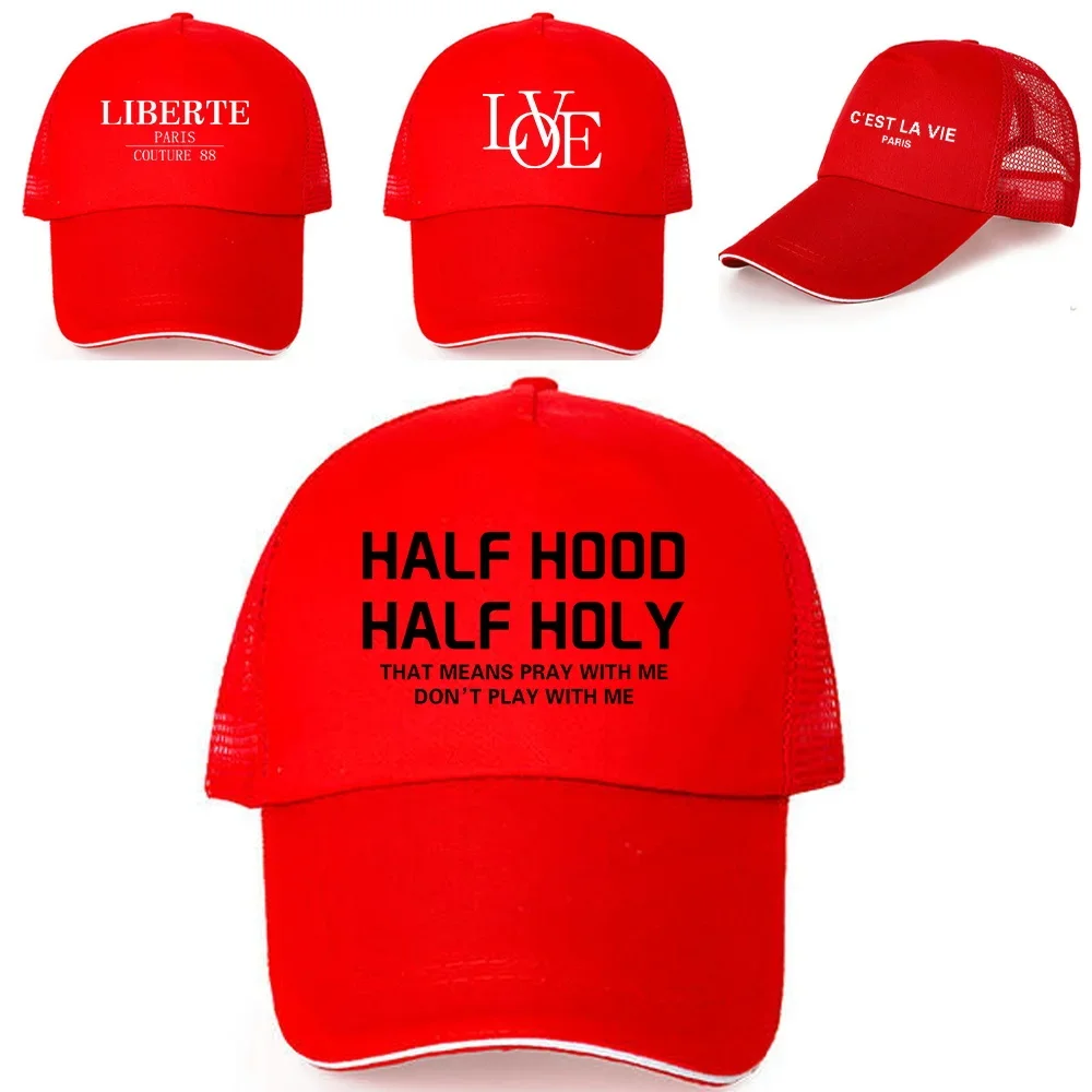 Brand Mesh Baseball Cap Women Fashion Text Series Baseball Hat Breathable Women Summer Sport Golf Cap Baseball Caps Hats for Men