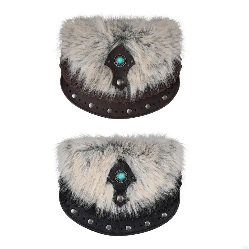 

77HE Medieval Faux Leather Belt Portable Retro Renaissances Belt Bag Coin Purse Dices Bag for LARP Cosplay Halloween