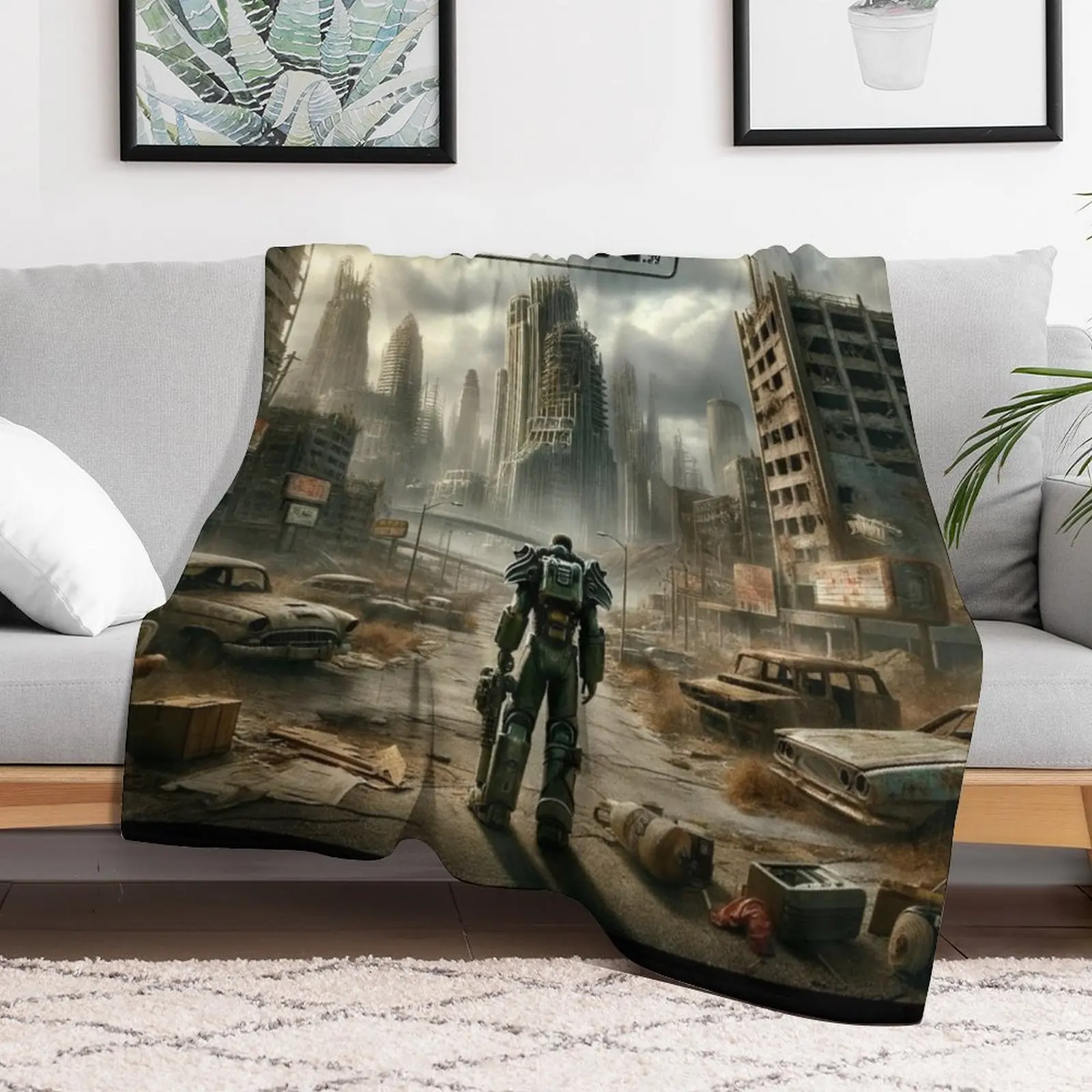 Survivor of the Wasteland Throw Blanket Travel Decorative Beds Hairys Hairy Blankets