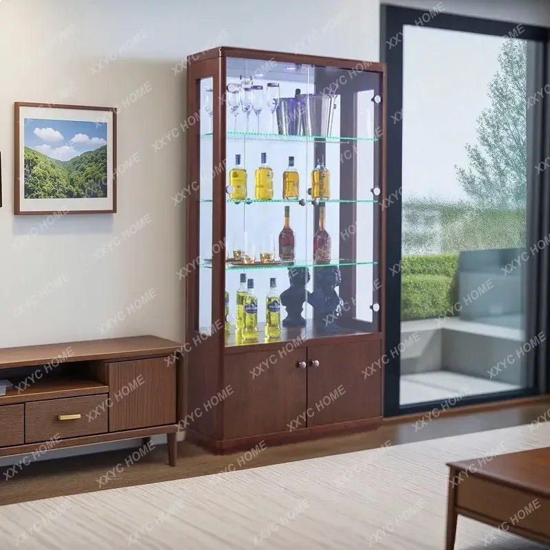 XXModern Minimalist Wine Cabinet with Lock Glass Display Cabinet for Living Room Home Decor