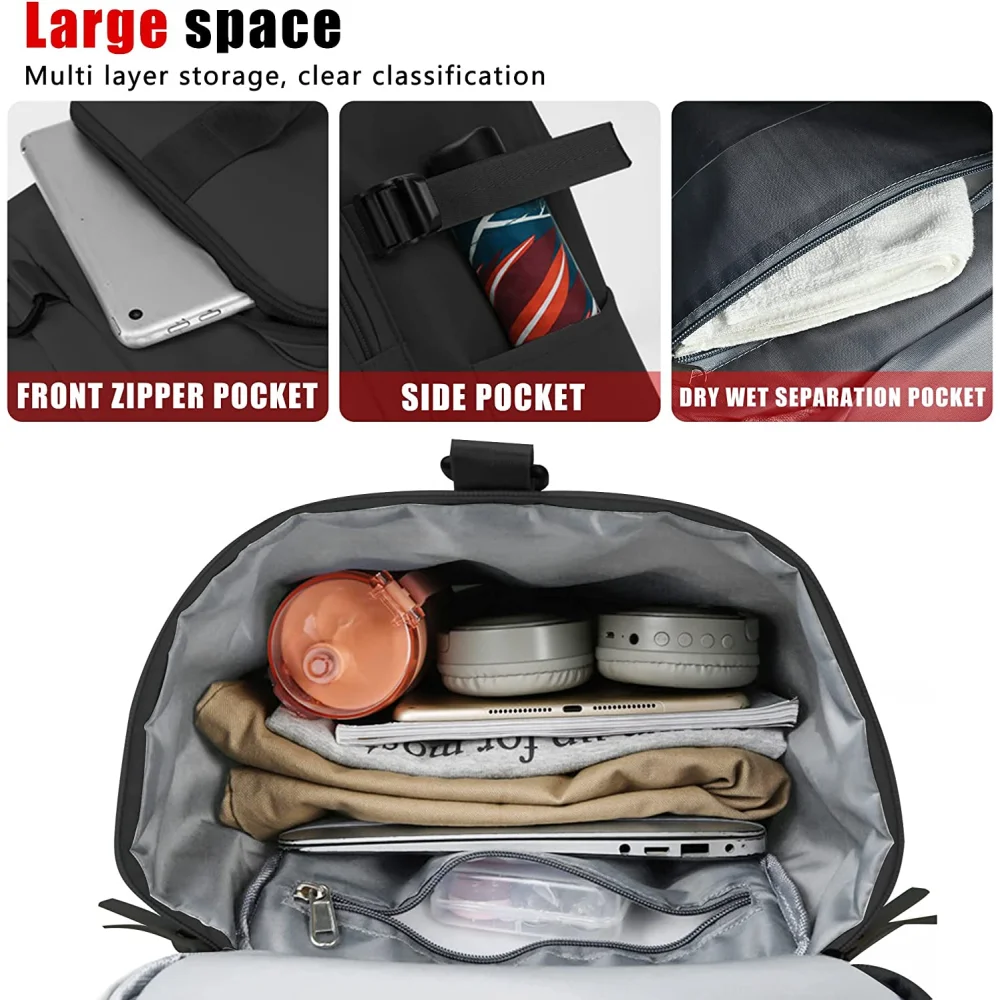 Multi-function Gym Bag for Women Men Sports Duffle Bag Waterproof Travel Backpack Weekender Overnight Bag with Shoes Compartment