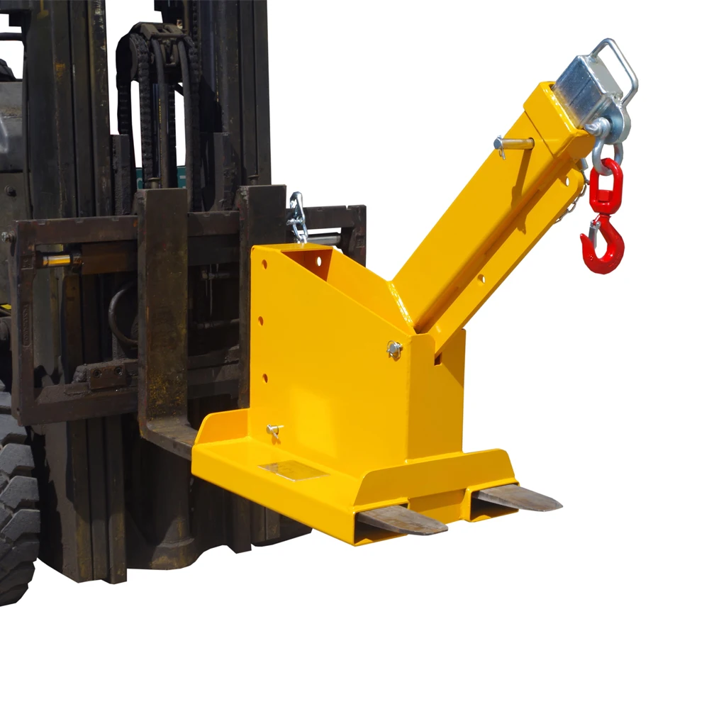 Forklift Attachment 2.5T 4.5T 5T Capacity Adjus Telescopic Lifting Jib Boom Crane Tilt Jib Motor Steel Zinc Plated