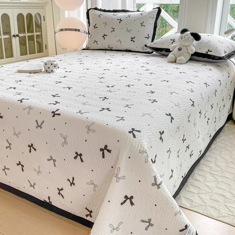 Bonenjoy Bed Cover Simple Style Bedspread Thicken Bedsheet Printed Bed Linen Home Soft Mattress Protector 침대 커버 (No Pillowcase)