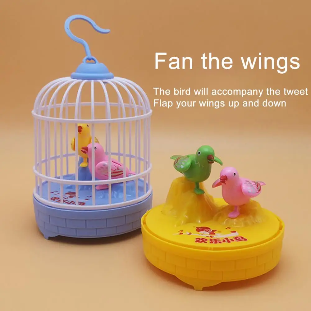 Lovely Singing Birds Cage Toy Battery-operated Home Decoration Electronic Birds Cage Toy