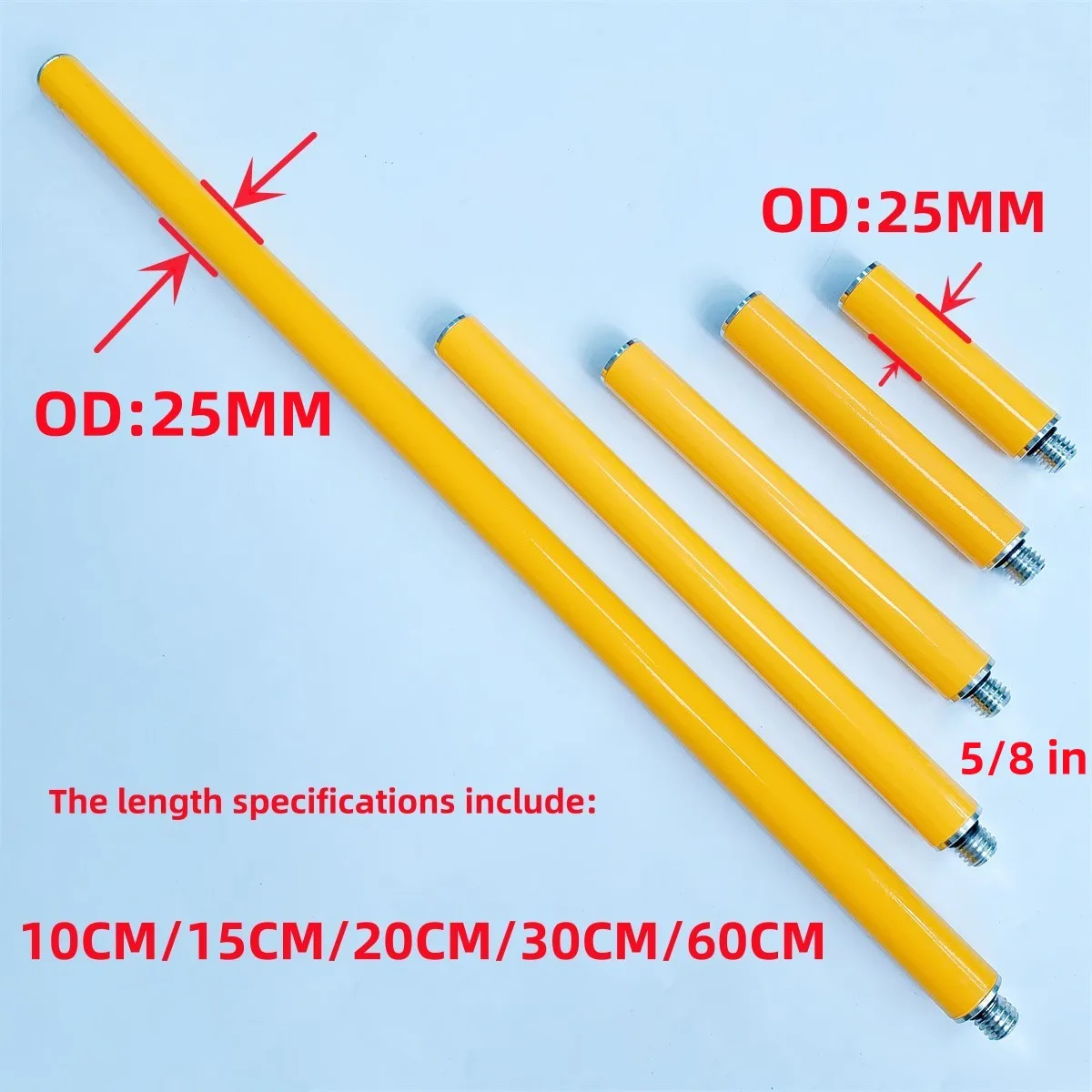 GPS yellow extension pole Extension rod OD 25mm Leveling accessories Extension rod for Trimble Topcon Leica