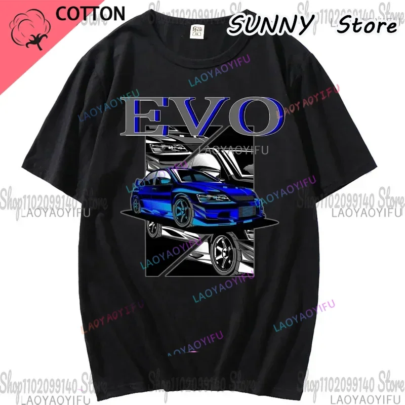 جديد الصيف المطبوعة للجنسين موضة تي شيرت إيفو الجيل تي شيرت أسود S-4Xl Jdm Awd Mivec Lancer Evolution تي شيرت