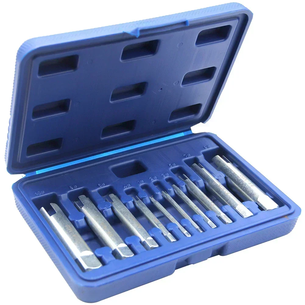 Easy to Use Broken Head Screw Removal Tool Set, 10pcs, Clean Broken Tap Groove Efficiently, High Performance Extractor