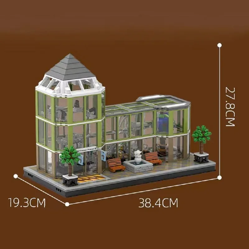 دينوسور متحف البيت وحدات اللبنات مجموعات مدينة عرض شقة مخزن العمارة الطوب أطقم منمذجة الكبار طفل هدية 1496 قطعة #2