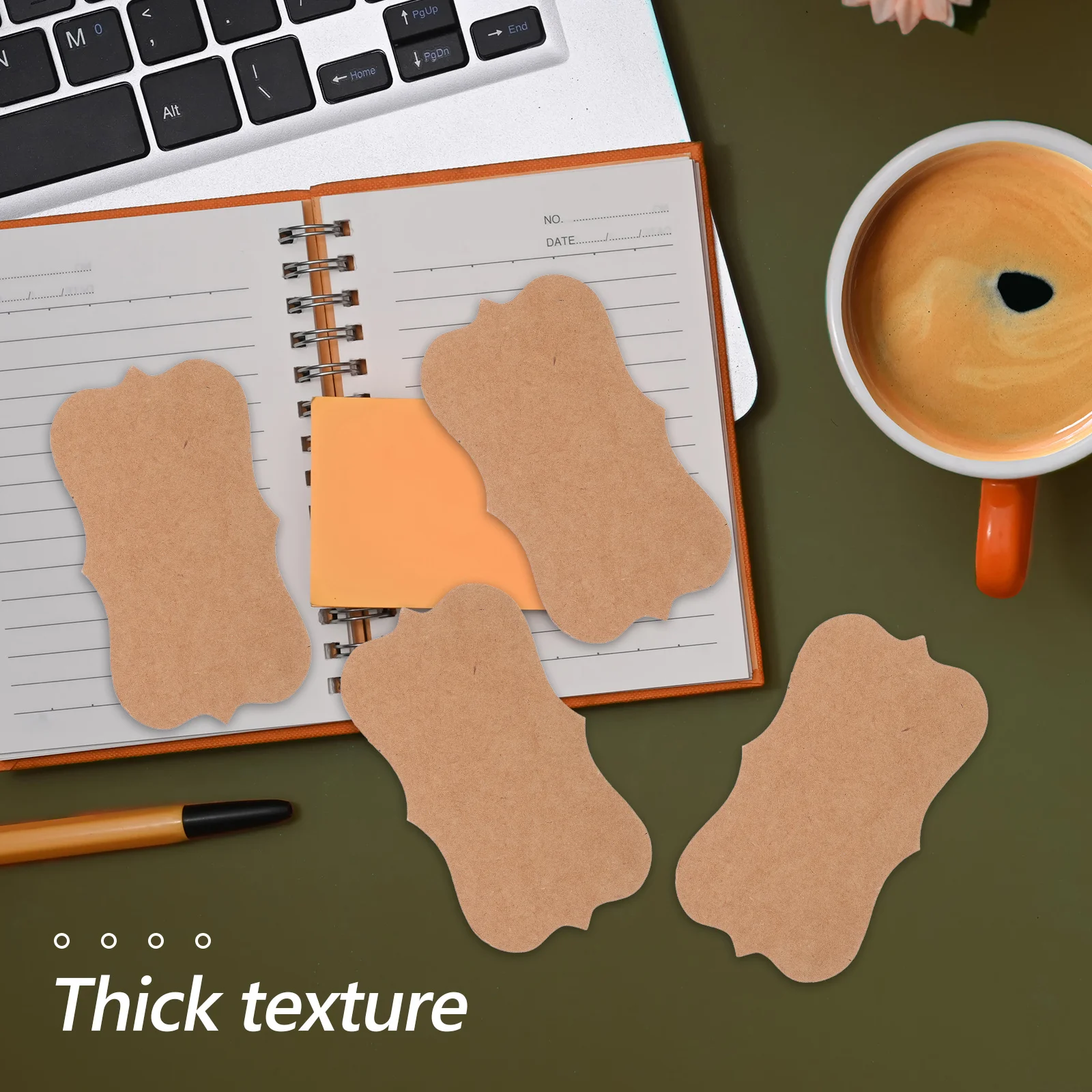 

100Pcs Blank Business Cards Kraft Paper Thick Portable Index Cards for Appointment Note Studying Organization Supplies