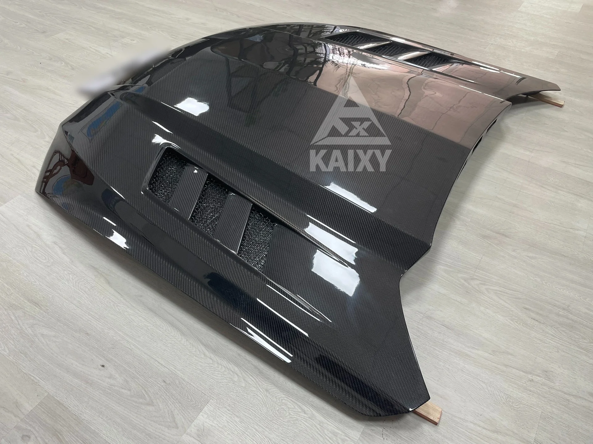 KXY TF Style Carbon Fiber Front Engine Hood For Ford Mustang Bonnet 2015-2023