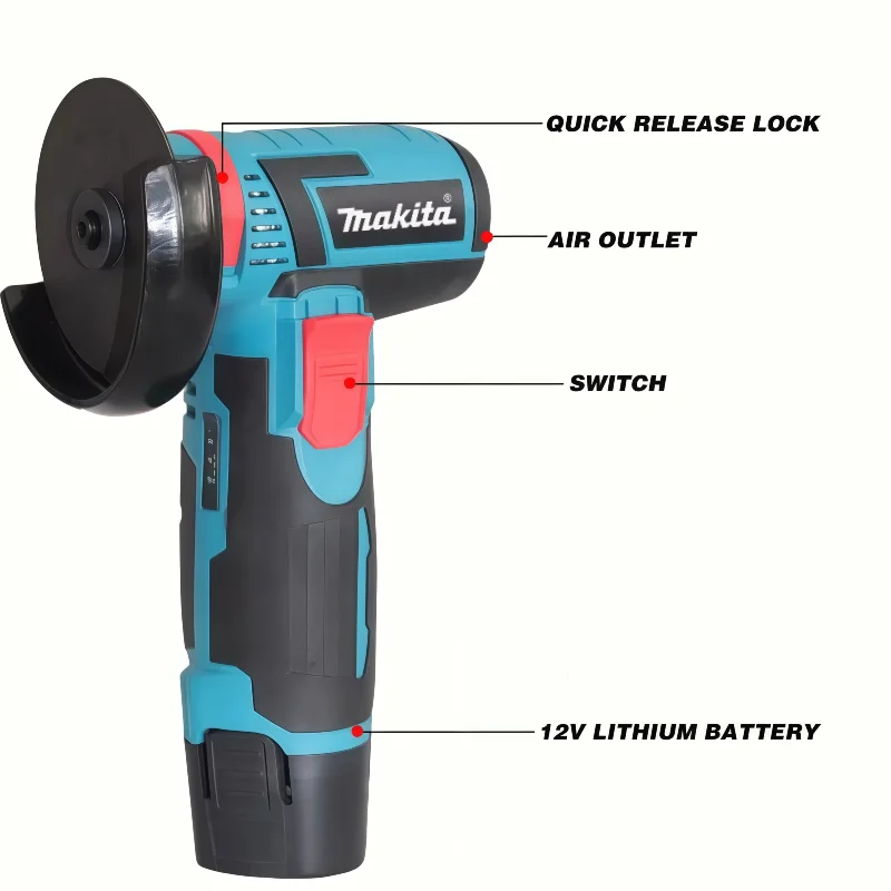 

MakitaPortable Compact Polishing Machine Cutting DIY Home for Metal Wood Cordless Electric Angle Grinder Brush CutterPower Tool