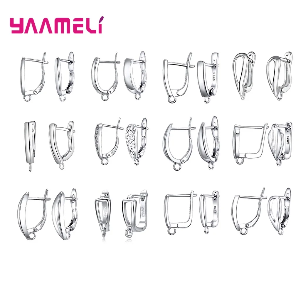 925 Sterling Silver France Lever Earring Hooks Wire Settings Base Earrings Hoops For Jewelry Making Finding Supplies Bijoux