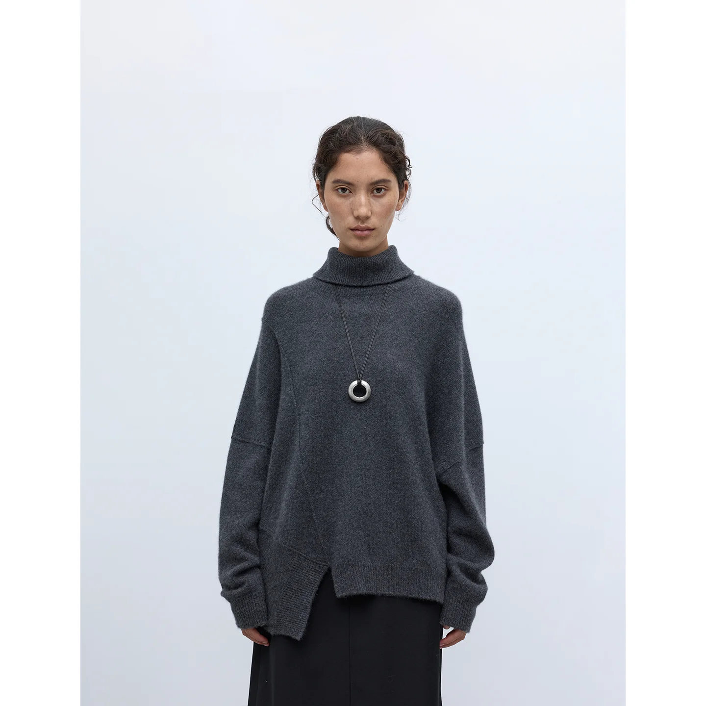 

Детский кашемировый свитер ~ утолщенный кашемировый свитер, водолазка с асимметричным дизайном, пуловер для женщин, зимняя одежда