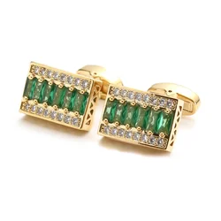 High Quality Men's Cufflinks Crystal Rhinestone Square French Cuff Links Luxulry Business Wedding Jewelry Accessories Gifts