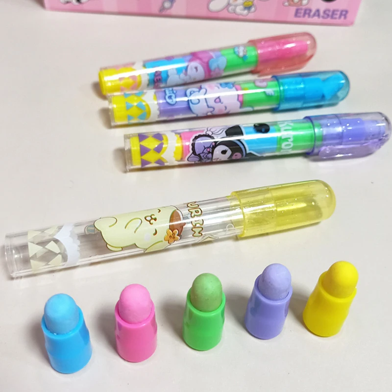 Cute Sanrio Cute Eraser Bullet Eraser Cartoon Student Stationery Award Points Small Gift Wholesale Portable Student Supplies