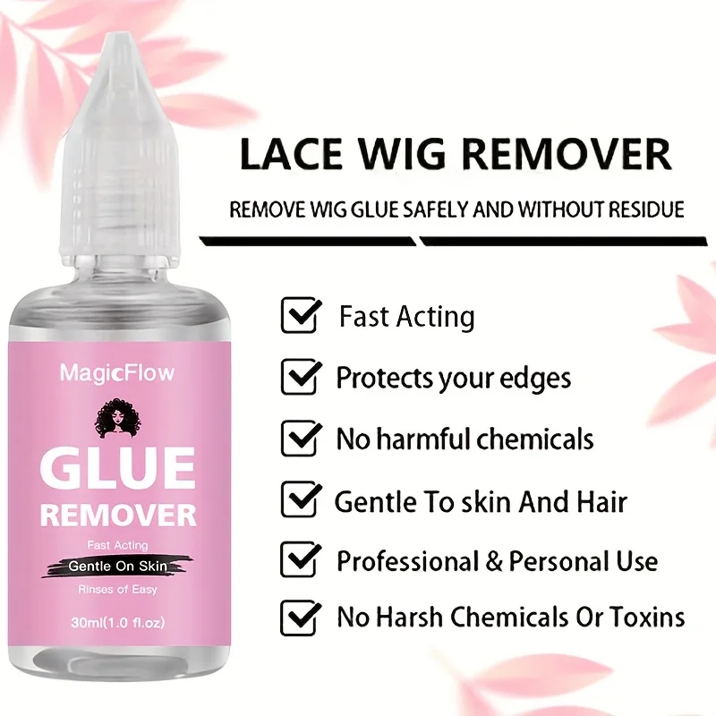30ml/1.0fl.oz Wig Lace Glue Remover - Fast Gentle Adhesive Remover | Safe, No Residue, Easy to Clean | Non-Greasy for Wigs  Syst