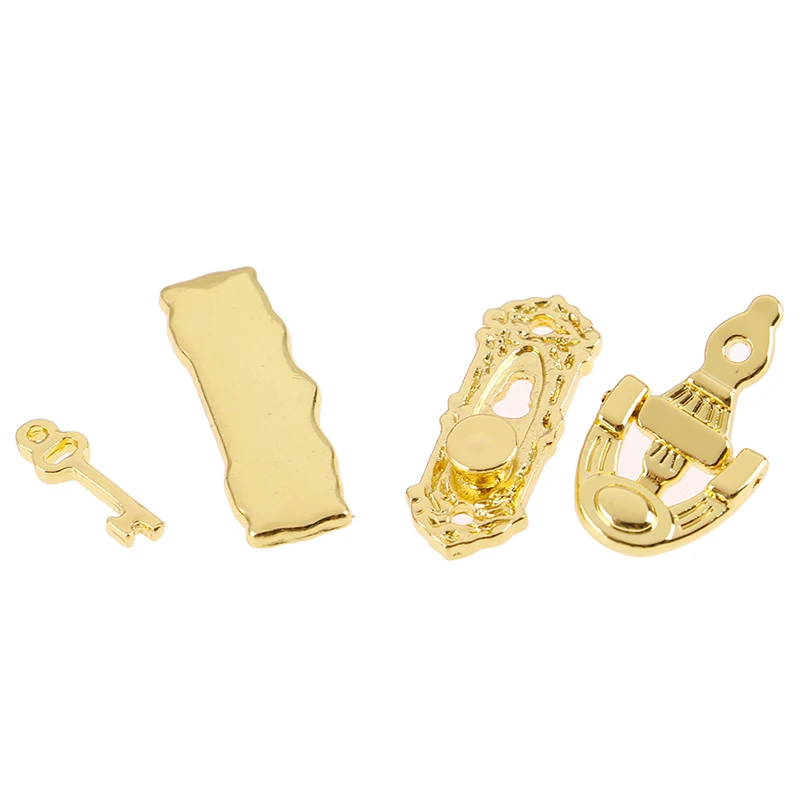 1:12 4PCS Metall Türklopfer Set Puppenhaus Hardware Miniatur Zubehör