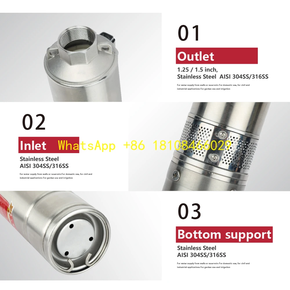 

EM for Deep Well Clean Water Irrigation 2-Year Warranty 3 Inch 2HP Solar-Powered Centrifugal Submersible Pump, Customizable O