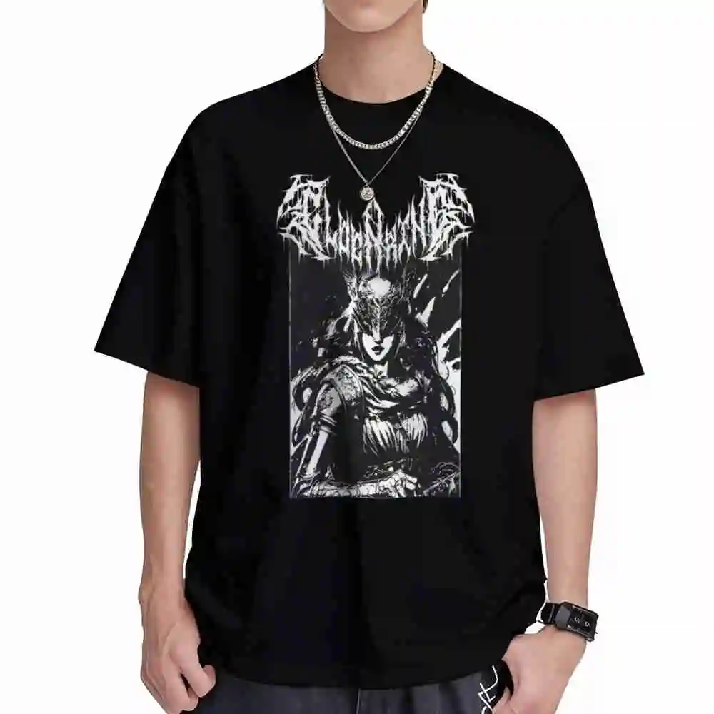 Malenia Dark Fantasy Goddess Metal Soulsborne Short Sleeve Tee 100% Cotton T-Shirt