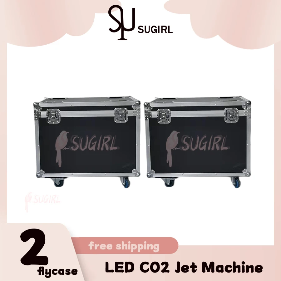 

0 Tax 2Pcs Flightcases(2in1) For DMX 512 Co2 Jet Machine Lockable Power Con Special Effect Dry Ice Fog Machine Adjustable Party