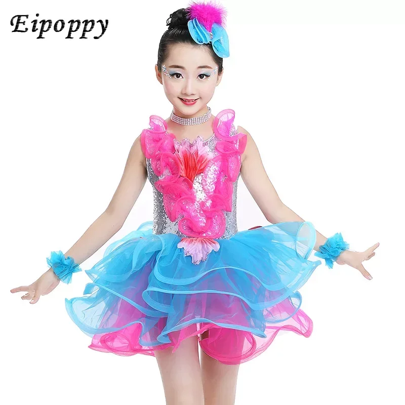 Children's costumes sequined tutu skirt girls princess nursery modern jazz dance performance clothing