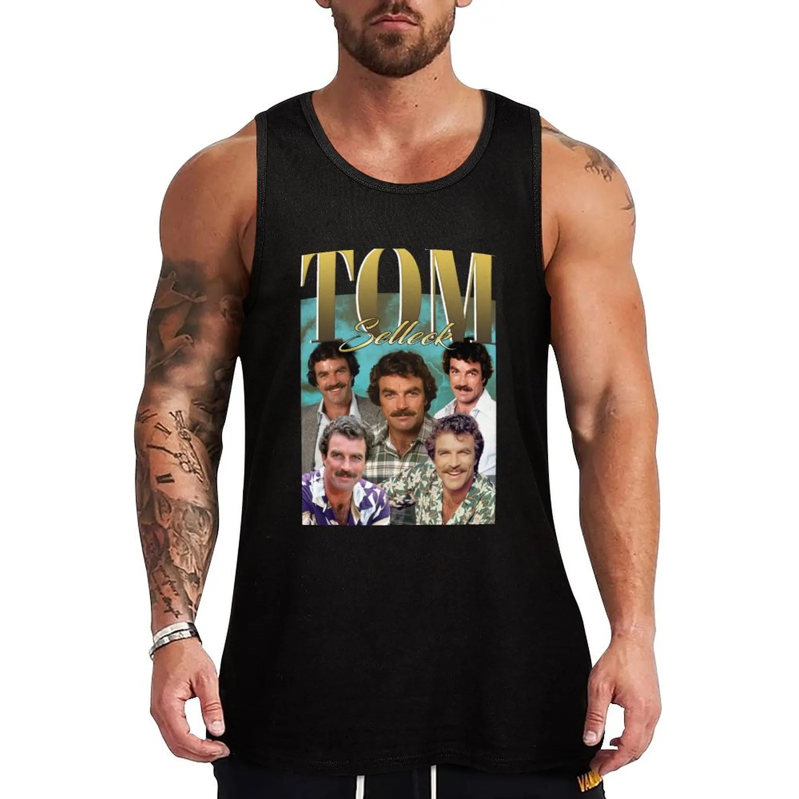Retro Tom Selleck retro Tank Top Flexible Comfort Tank Top Stretch Fabric Casual Wear