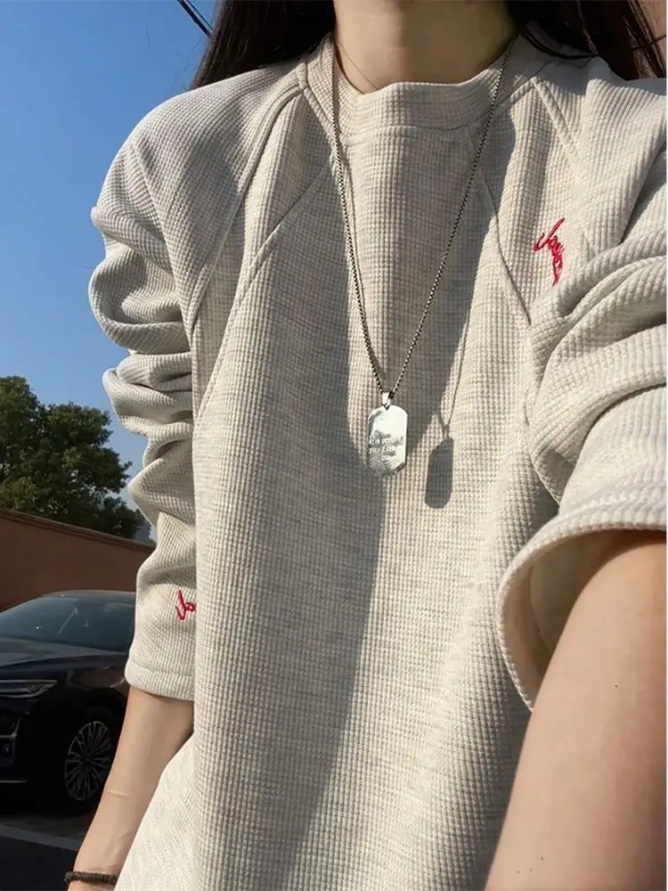 American Sle Long Sve Embroidered Fce Lined Fitn Hoodie Men's Autumn Winter Thiened Stand Fit Casual T-irt