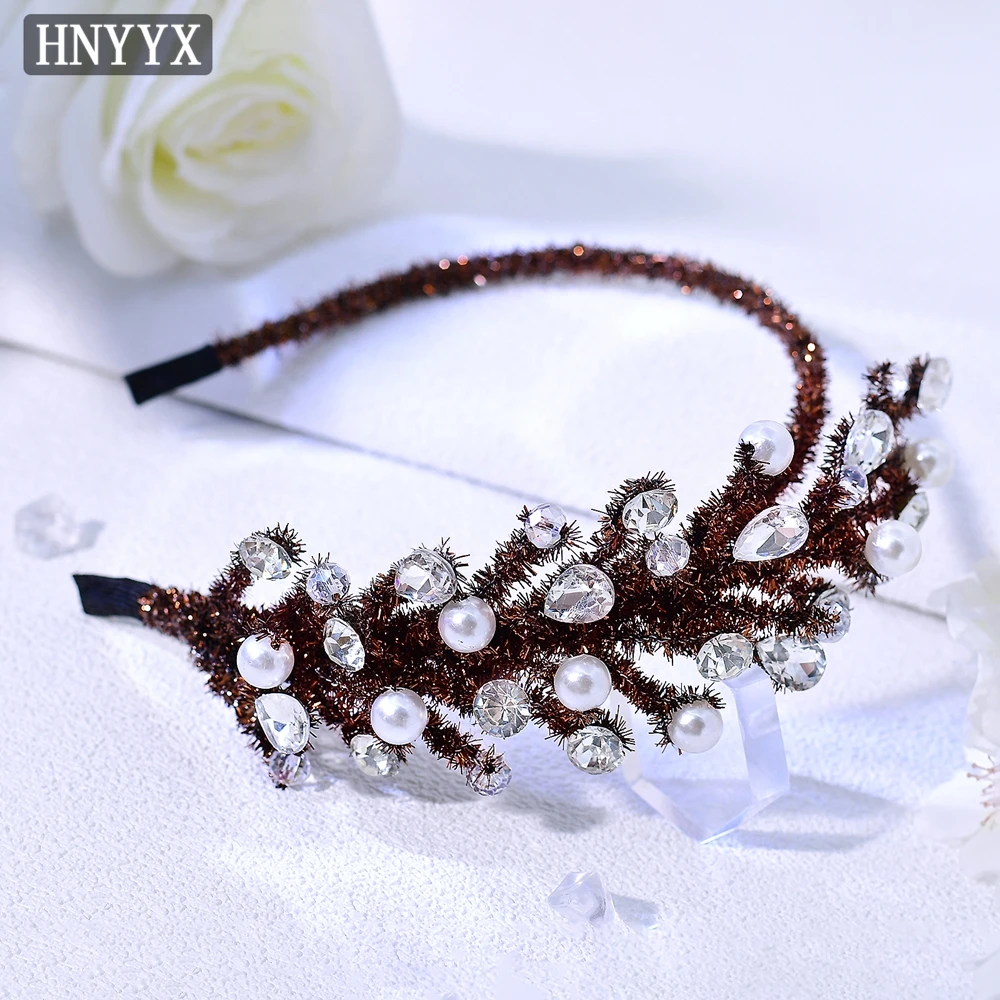 

HNYYX Vintage Handmade Headband Maillard Style Hair Jewelry Gentle Headdress for Women's Autumn Daily Hair Accessories A372