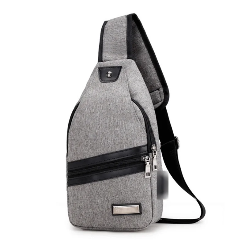 

Men's Chest Bag Fashion Anti-theft Personal Pocket Multi-purpose Shoulder Messenger USB Charging Interface Crossbody