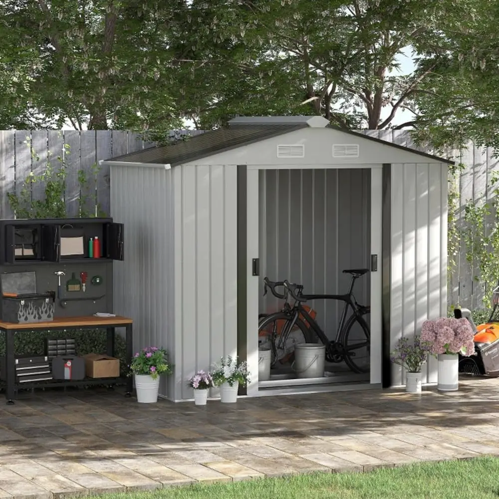 Garden Shed Outdoor Storage Shed Kit-Perfect to Store Patio Furniture Garden Tools Bike Accessories Beach Chairs Storage