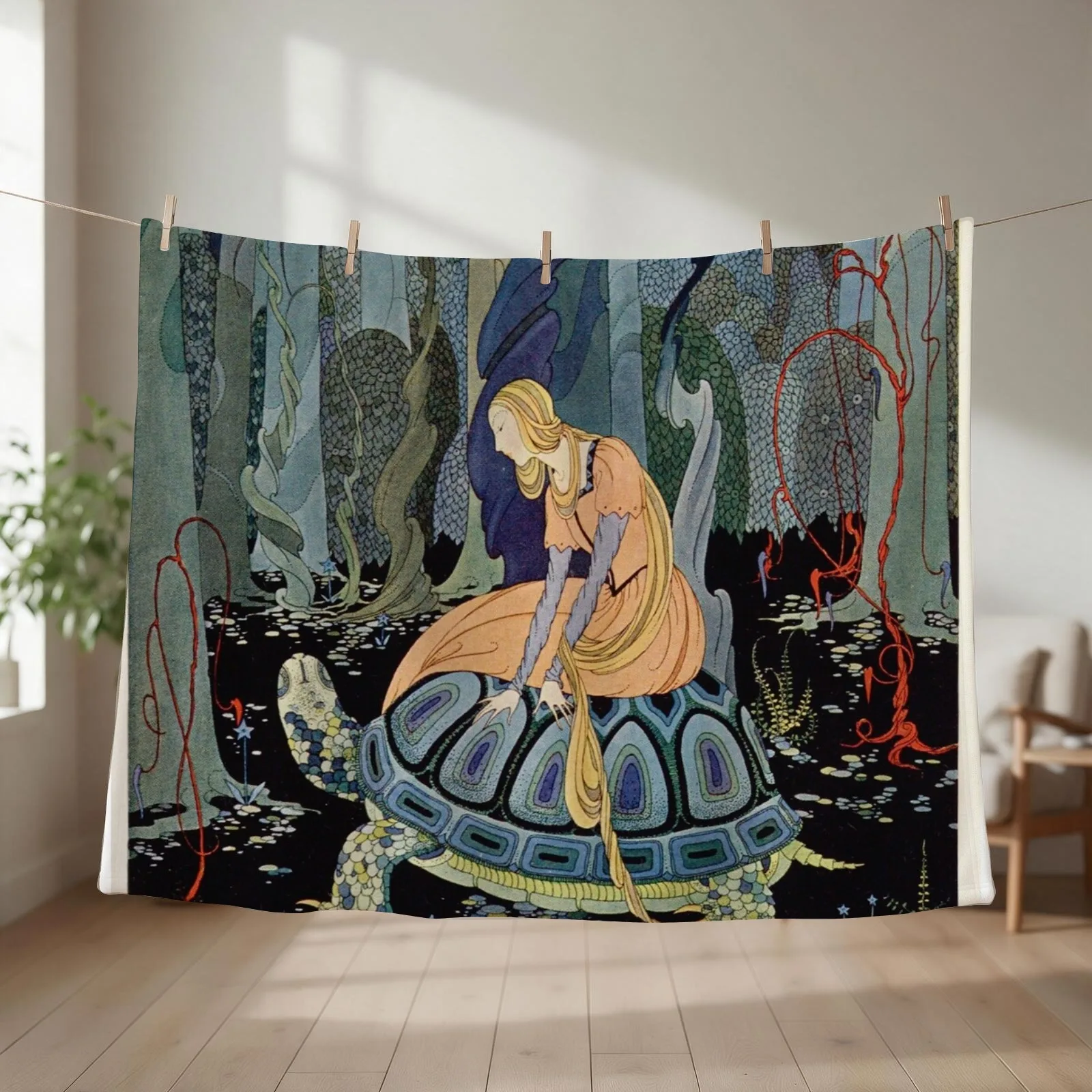 Virginia Frances Sterrett - Passing through the forest Throw Blanket couch cozy soft plush fuzzy picnic outdoor blanket