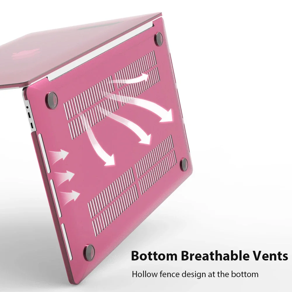 Laptop MacBook Case For New MacBook Pro 14 M3 M2 M1 Chip Pro 16 Funda Air 13 13.6 15 Dirt Resistant Computer Case Accessories