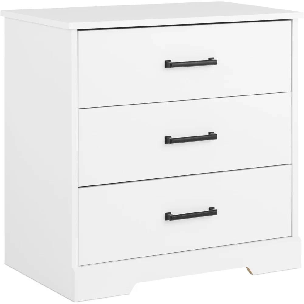 Three Drawer Nightstand,3 DRAWER NIGHTSTAND WITH EASY GLIDING DRAWERS