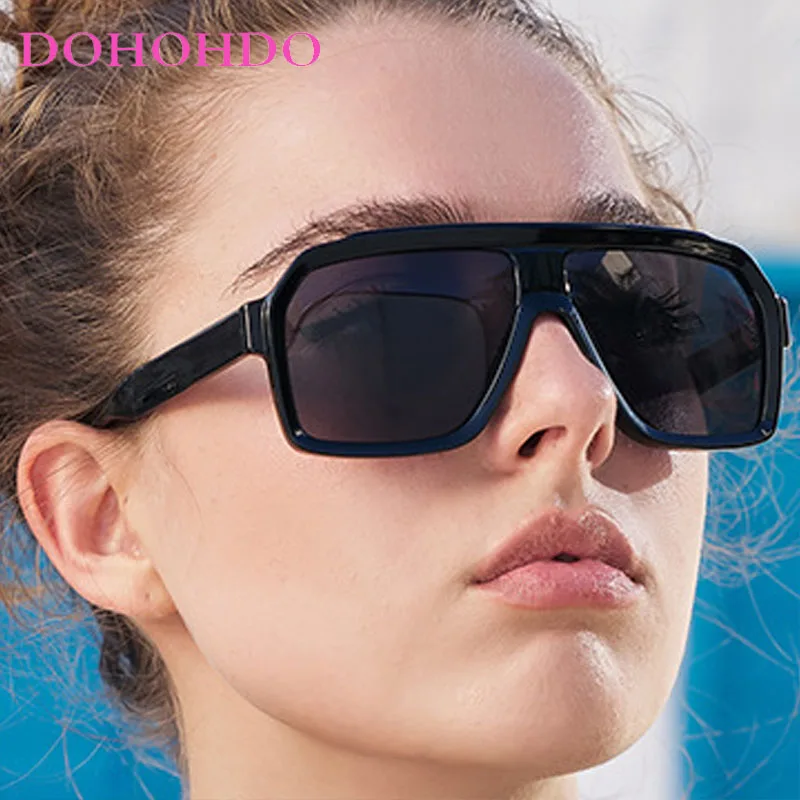 

Retro Pilot Oversized One - Piece Punk Hip-hop Women Sunglasses New Luxury Design Men Sunglass Sports Drive Travel Goggles UV400