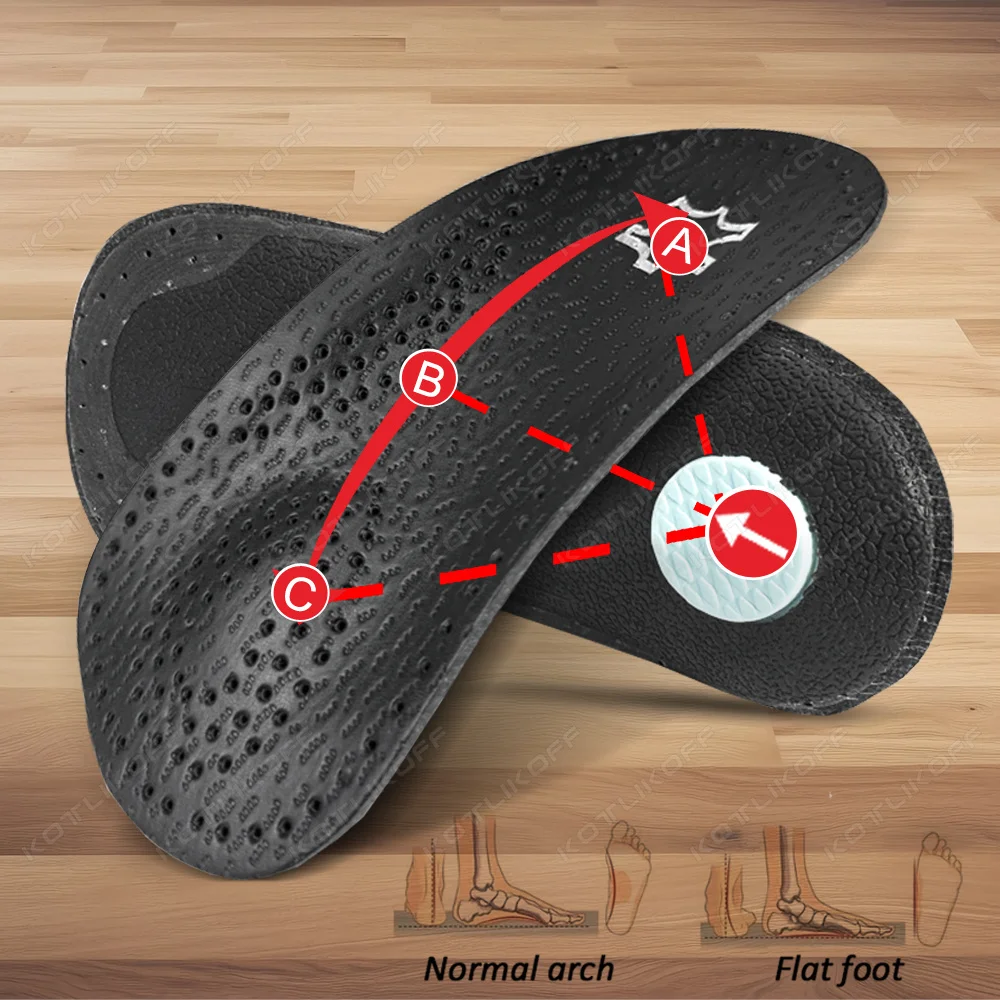 leather Sport Orthopedic Insoles High Arch Supports Shoe Sole For Men Women Plantar Fasciitis Flat Feet Pain Relief Shoe Cushion