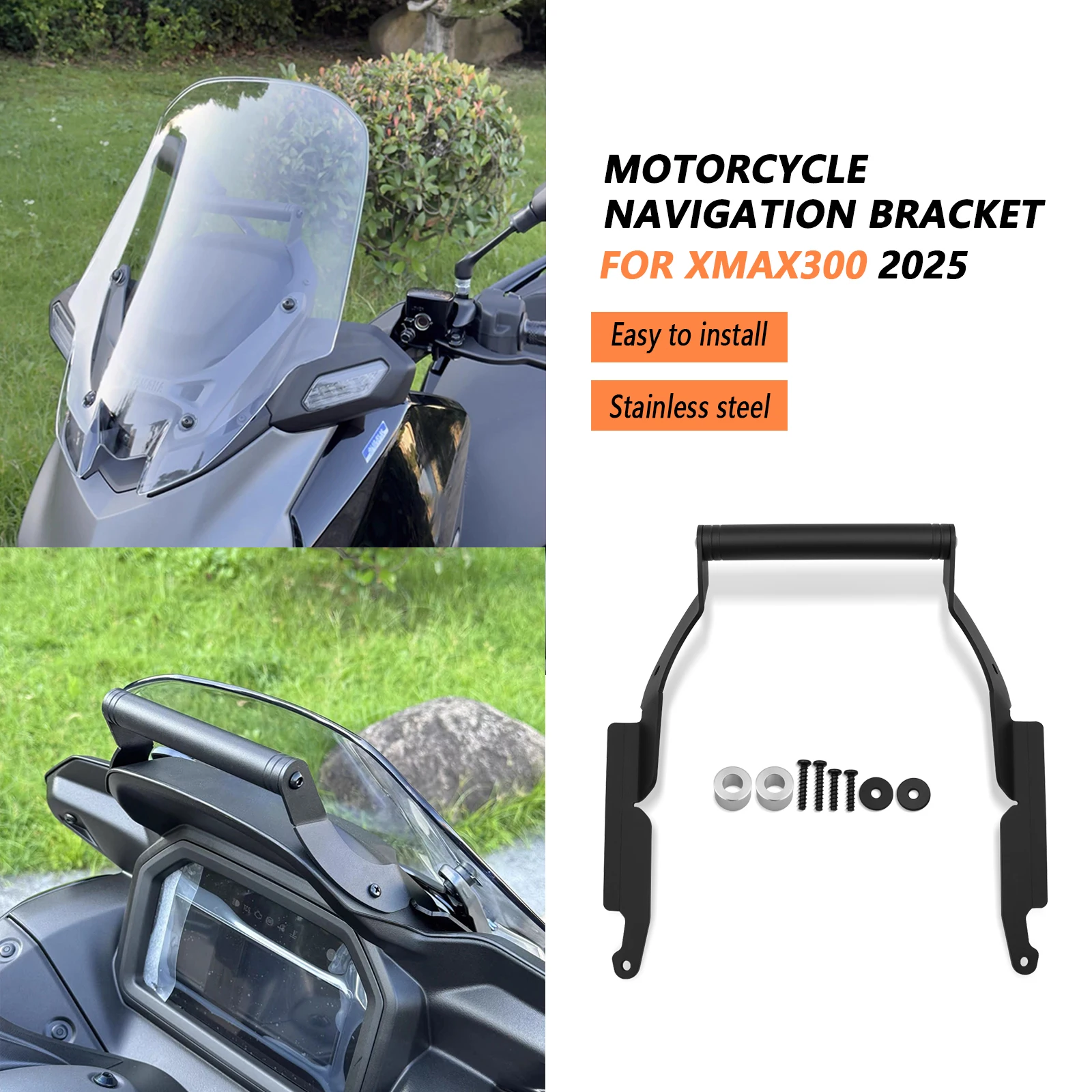 For XMAX300 2025 Phone Stand Holder X-MAX 300 Tech MAX 2025 Motorcycle GPS Mount Navigation Plate Bracket XMAX 300 2025