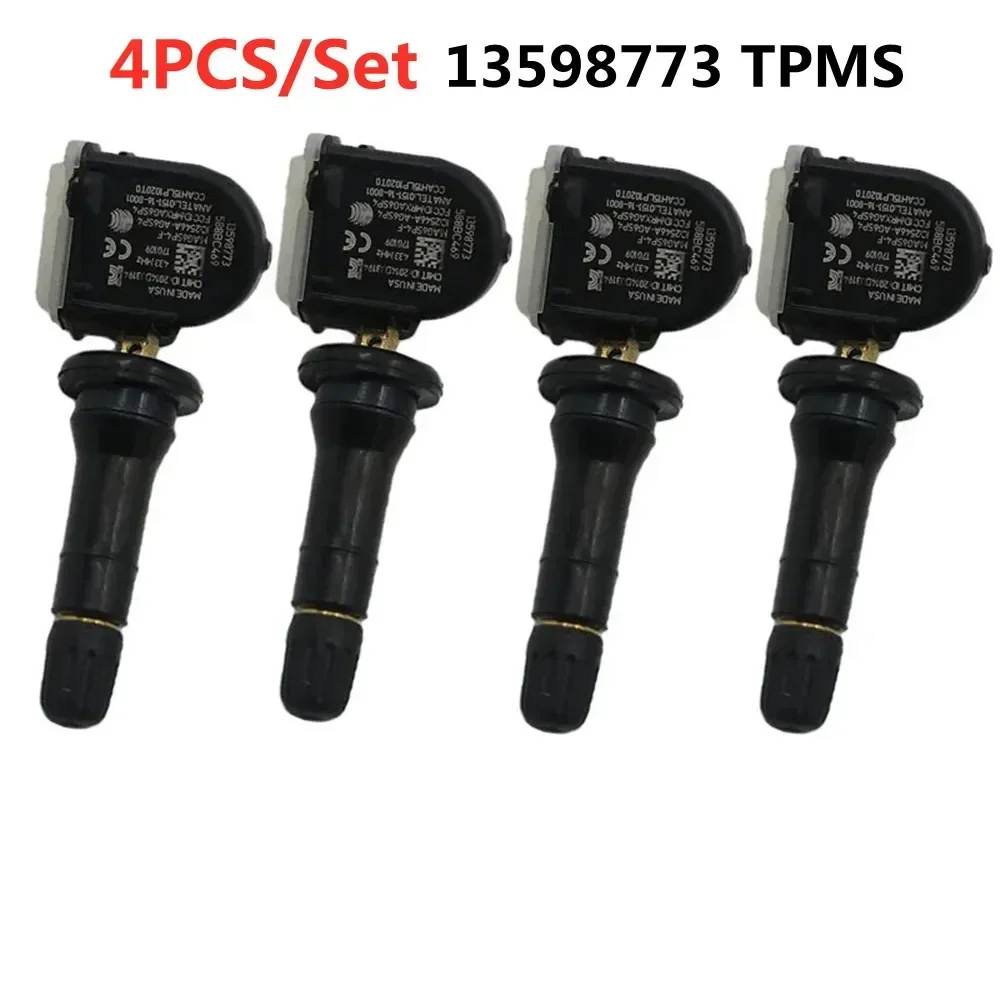 세트당 4 개입 13598773 433mhz TPMS 타이어 압력 센서 캐딜락 CT6 XT5 SRX 쉐보레 말리부 오펠용