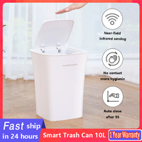 NINESTARS Waterproof Smart Trash Can Intelligent Induction Automatic Motion Sensor Trash Bin For Smart Home 10L Capacity