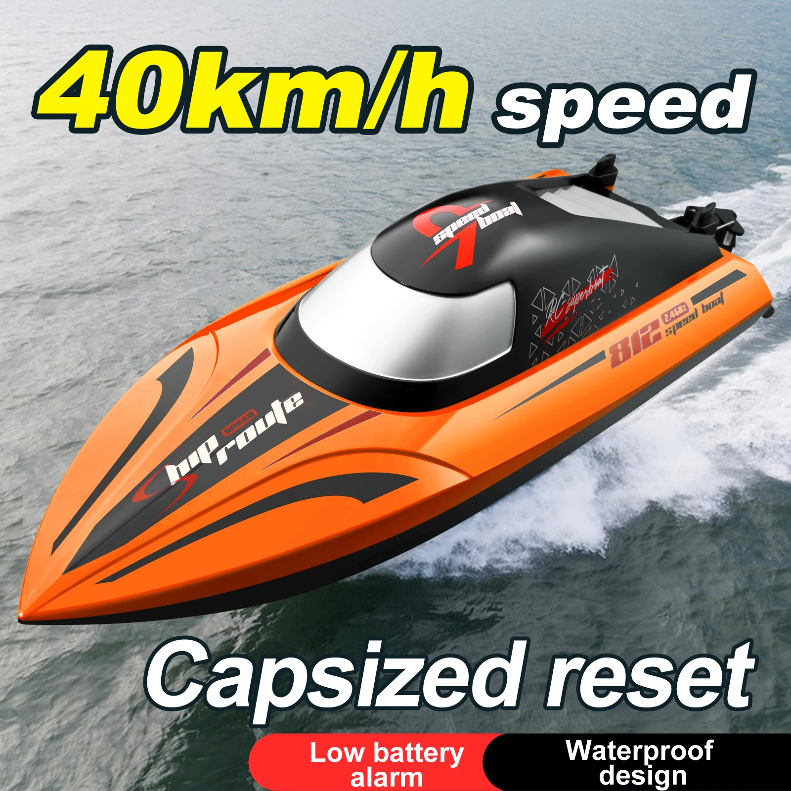 

Large Rc Boat Double Sided Navigation 2.4G 40Km/h High-Speed Long Endurance Remote Control Waterproof Kid Toy for Children Gifts