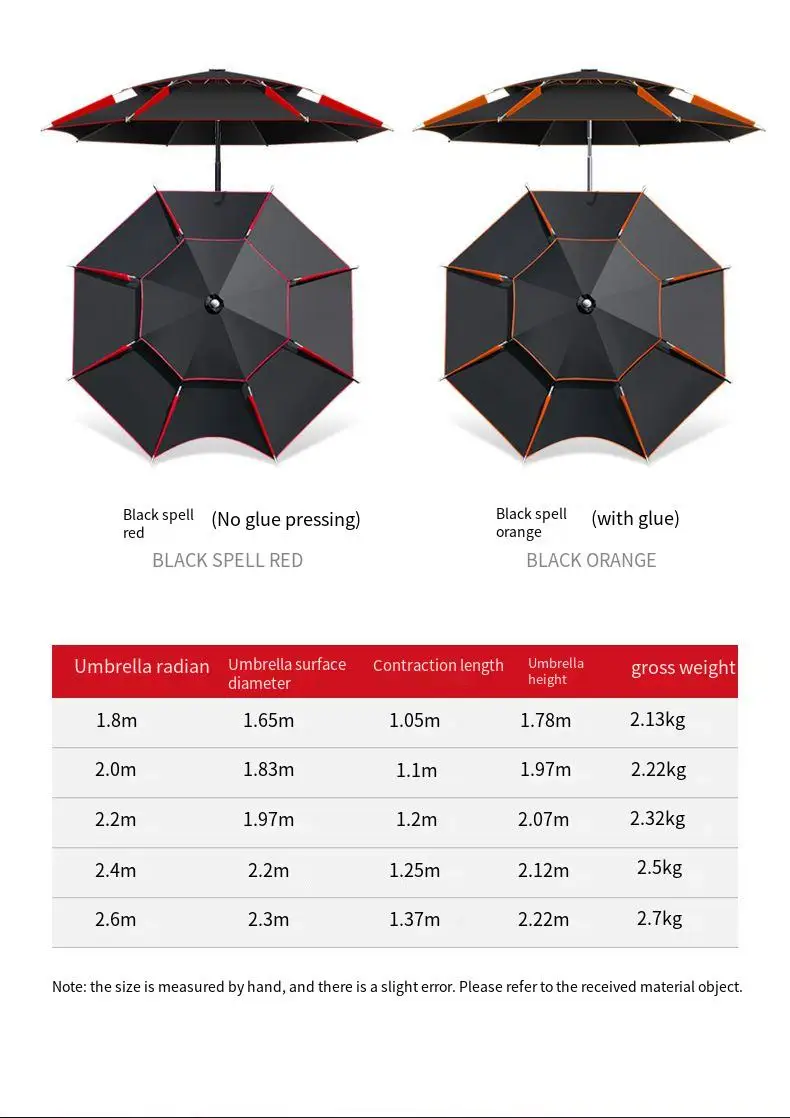 1.8-2.6m Fishing Umbrella 2-Layer Fold Sun Protection Sunshade Waterproof Awning Multifunction Folding Rain Fishing Umbrella