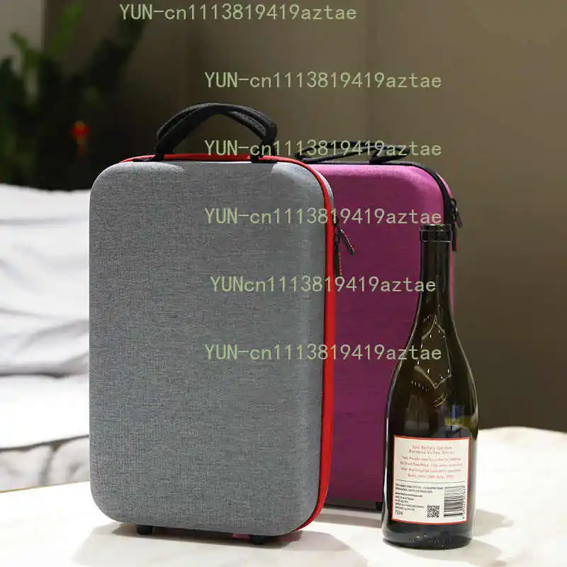 Outdoor Red Wine Bottle Storage Bag High-end Gift Box Red Wine Portable Packaging Empty Box 2 Pieces Protective Box