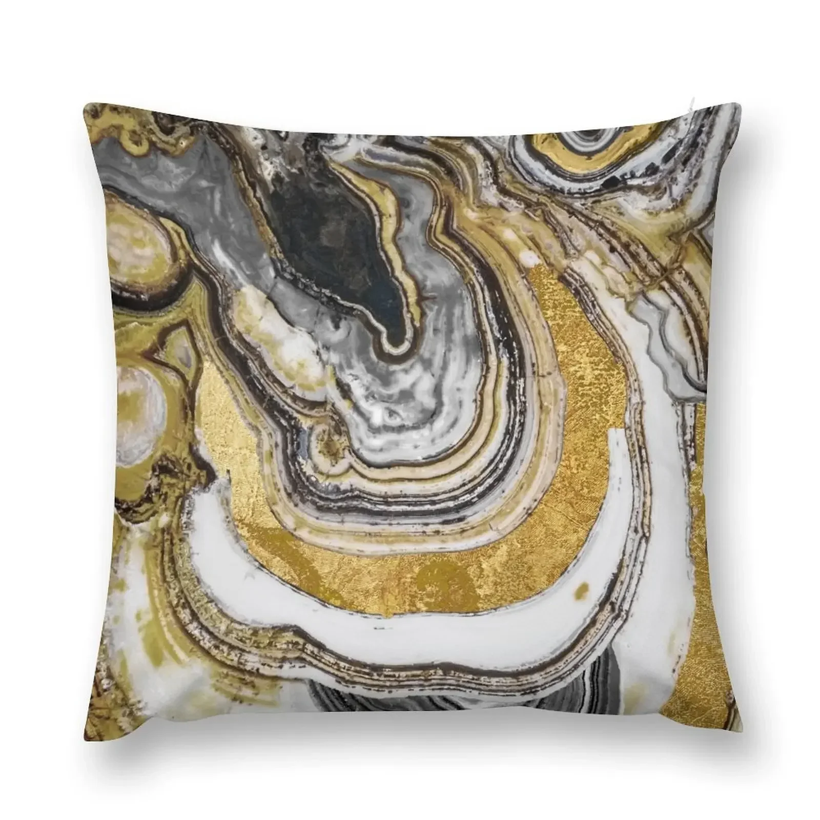 Stone Prose Geode Gold Throw Pillow Cushions Decorative Cover For Living Room pillow