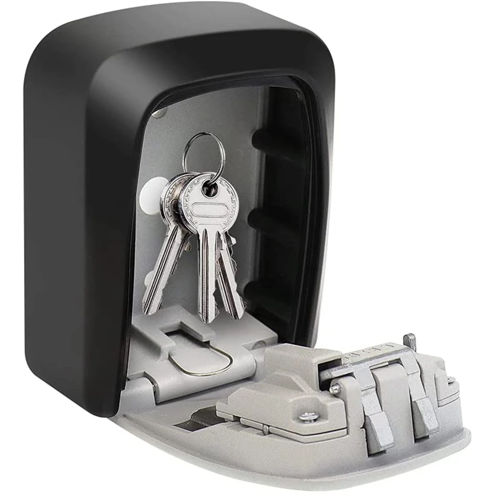 AT44-Key Lock Box 4-Digit Combination Waterproof Portable Wall-Mounted Key Storage Box For Home, Hotels Combination Lock Box